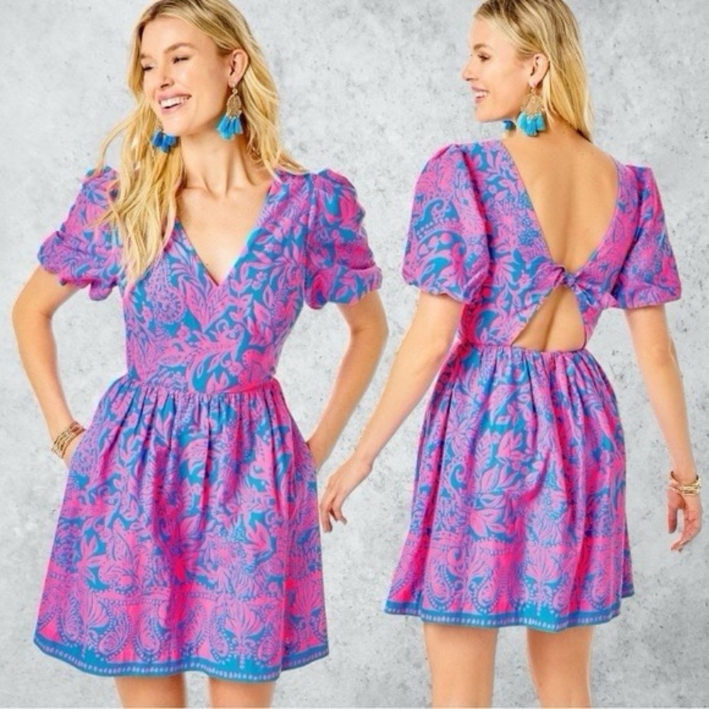Lilly‎ Pulitzer Suzie Short Sleeve Dress Women's Medium 8/10 Coquette Pink Puff